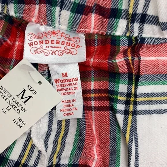Wondershop Holiday/Christmas/Winter 3-Piece Plaid Pajama Set Women's Size Medium - Picture 10 of 11